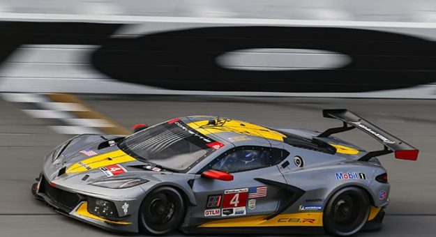 Corvette Racing's No. 4 driven by Alexander Sims and Nick Tandy won the GT Le Mans portion of the Motul Pole Award 100 on Sunday. (IMSA Photo)