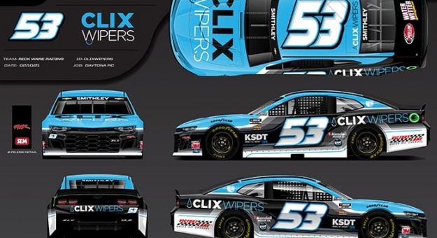 Clix Wipers will sponsor Garrett Smithley this weekend on the Daytona Int'l Speedway Road Course.