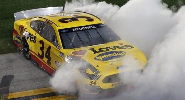 Michael McDowell claimed an upset victory in the Daytona 500 Sunday. (NASCAR/Getty Images Photo)