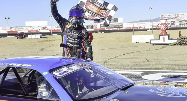 Tanner Reif celebrates after winning the second qualifying dual race during the Chilly Willy on Saturday. (Sal Sigala Jr. Photo)