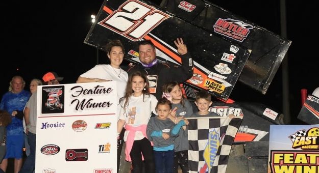 Justin Webster and his family at East Bay Raceway Park. (Mike Horne photo)