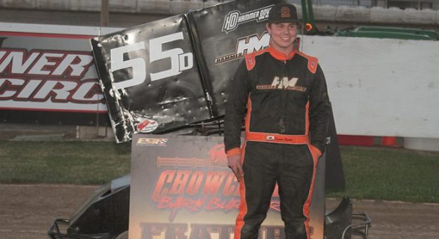 Dawson Hammes was the winner in the Open 500 Outlaw Kart class Sunday at Delta Speedway. (Cleveland Digital Imagery)