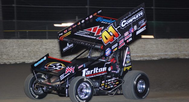 Carson Macedo en rout to victory at Volusia Speedway Park. (David Sink photo)