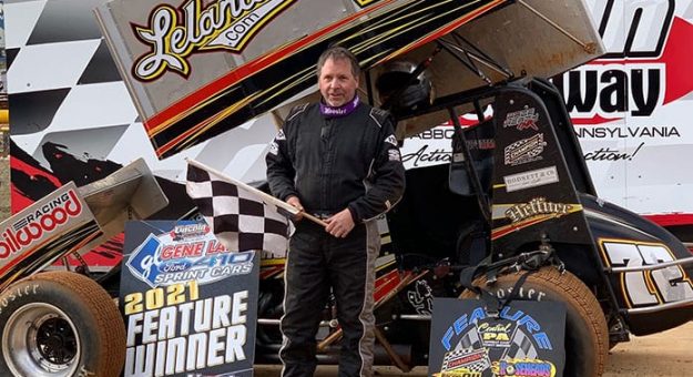 Tim Shaffer picked up his first 410 sprint car win of the year Saturday at Lincoln Speedway. (Dan Demarco Photo)