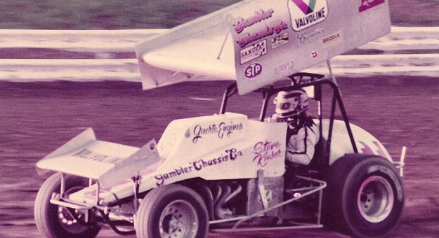 Steve Kinser, shown here in 1983, is one of a select few drivers to have won 20 World of Outlaws events in a single season. (Paul Arch Photo)