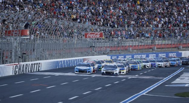 Drivers start the NASCAR Cup Series Coca-Cola 600 at Charlotte Motor Speedway in Concord, N.C., May 30, 2021.  (HHP/Andrew Coppley)