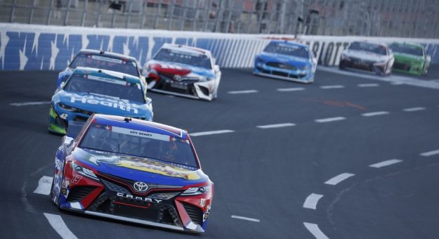 #19: Martin Truex Jr., Joe Gibbs Racing, Toyota Camry Bass Pro Shops Red White Blue during the NASCAR Cup Series Coca-Cola 600 at Charlotte Motor Speedway in Concord, N.C., May 30, 2021.  (HHP/Andrew Coppley)