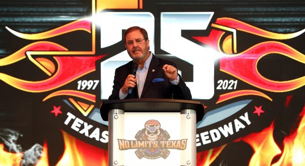 FORT WORTH, TEXAS - SEPTEMBER 30: Texas Motor Speedway President Eddie Gossage speaks at a Texas Motor Speedway 2021 Schedule Release event at Texas Live! on September 30, 2020 in Arlington, Texas. (Photo by Richard Rodriguez/Getty Images) | Getty Images