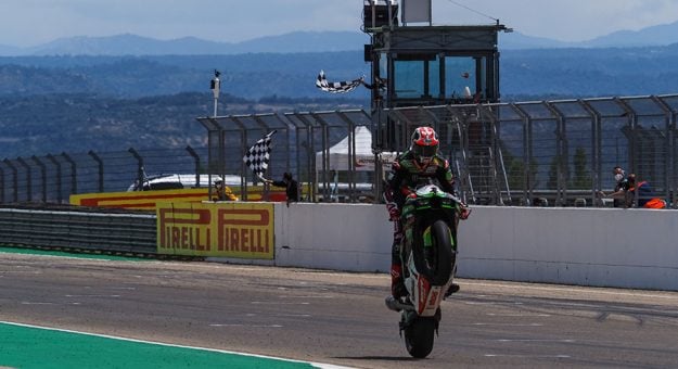 Jonathan Rea earned his 100th World Superbike victory Saturday in Spain. (WorldSBK Photo)