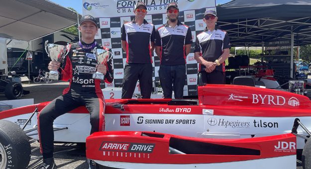 Nathan Byrd earned a pair of podium finishes in North American Formula 1000 competition at Barber Motorsports Park last weekend.
