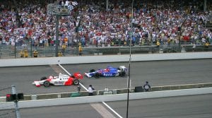 Sam Hornish Jr. beat Marco Andretti to the finish line to win the 2006 Indianapolis 500. (IMS Archives Photo)