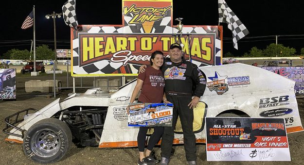 William Gould won his second IMCA Modified feature of All Star Shootout week Sunday night at Heart O’ Texas Speedway. (Stacy Kolar Photo)