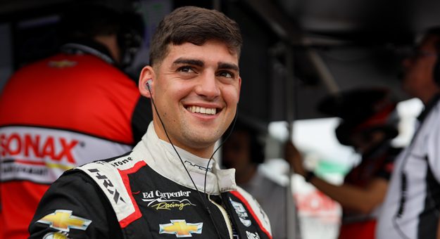 Rinus VeeKay was involved in a cycling accident that may prevent him from competing this weekend at Road America. (IndyCar Photo)