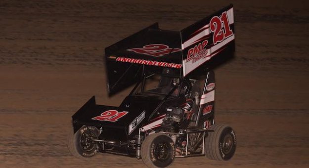 Aaron Andruskevitch was the winner of Wednesday's Lucas Oil POWRi 600cc Micro Sprint League feature at Charleston Speedway. (Allen Horcher Photo)