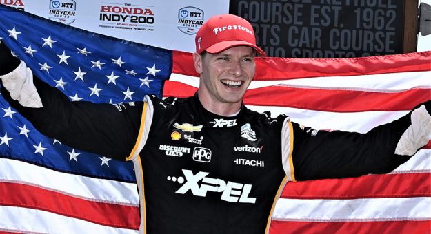 Josef Newgarden broke through for his first NTT IndyCar Series win of the season Sunday at the Mid-Ohio Sports Car Course. (Al Steinberg Photo)