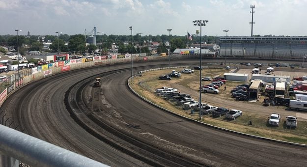 The track prep crew at Knoxville Raceway will have their work cut out for them this week. (Mike Kerchner Photo)
