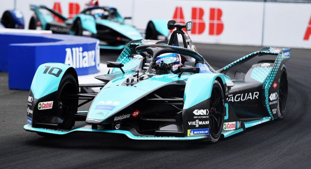 Sam Bird raced to a comfortable victory Sunday during the second race of the New York City E-Prix. (Simon Galloway / LAT Images Photo)