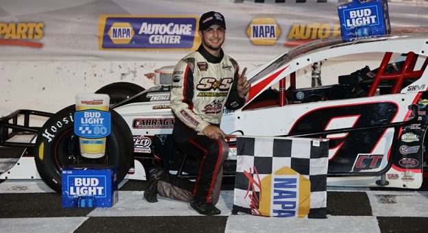 Chase Dowling in victory lane at Stafford Motor Speedway.