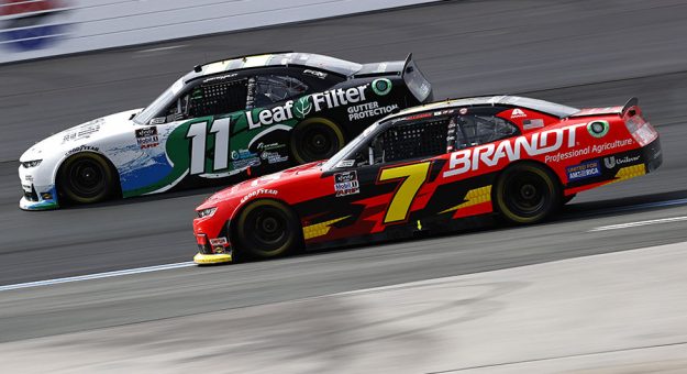 Justin Allgaier (7) races Justin Haley at New Hampshire Motor Speedway. (Jared C. Tilton/Getty Images Photo)
