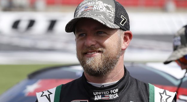 #7: Justin Allgaier, JR Motorsports, Chevrolet Camaro Unilever United For America during qualifying for the NASCAR Xfinity Series Alsco Uniforms 300 at Charlotte Motor Speedway in Concord, N.C., May 29, 2021.  (HHP/Chris Owens)