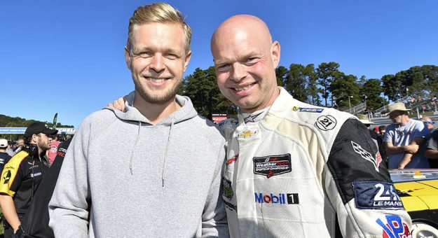 Jan Magnussen (right) and his son Kevin Magnussen (left) will race together during the 24 Hours of Le Mans. (IMSA Photo)