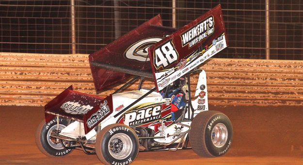 Danny Dietrich roared from 10th to win Sunday's All Star Circuit of Champions feature at BAPS Motor Speedway. (Dan Demarco Photo)