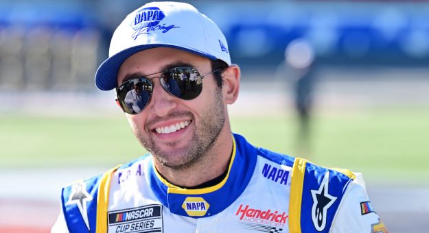 #9: Chase Elliott, Hendrick Motorsports, Chevrolet Camaro NAPA Auto Parts smiles during pre-race activities for the NASCAR Cup Series Coca-Cola 600 at Charlotte Motor Speedway in Concord, N.C., May 30, 2021.  (HHP/David Tulis)