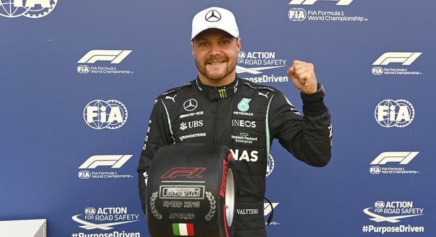 Valtteri Bottas topped qualifying Friday in Monza, Italy. (Mercedes Photo)