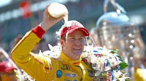 Ryan Hunter-Reay celebrates his victory in the 2014 Indianapolis 500. (IndyCar Photo)