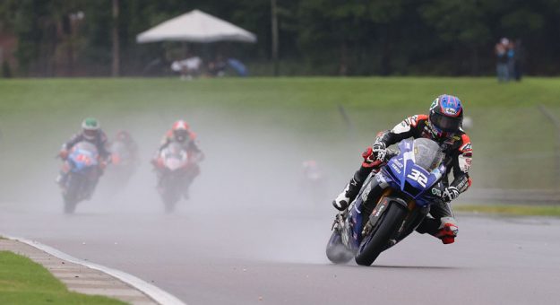 Jake Gagne (32) raced to his 17th victory of the season in MotoAmerica Superbike action Sunday at Barber Motorsports Park. (Brian J. Nelson Photo)