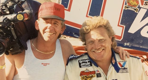 Greg Stephens (left) with Steve Kinser in 1994. (Stephens Collection Photo)