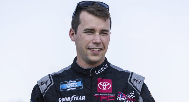 Ben Rhodes will start from the pole at Talladega Superspeedway in the NASCAR Camping World Truck Series Chevrolet Silverado 250. (James Gilbert/Getty Images Photo)