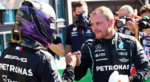Valtteri Bottas (right) will be replaced by Geroge Russell (not pictured) at Mercedes next year. (Steve Etherington Photo)
