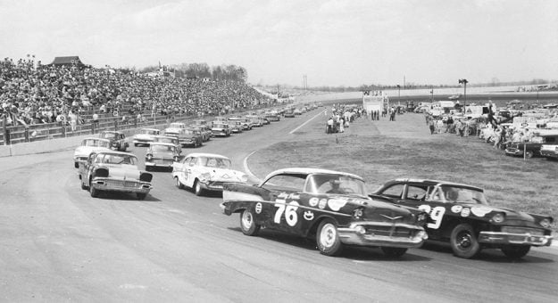 Martinsville Speedway during the early years of NASCAR.
