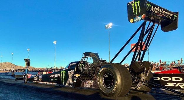 Brittany Force topped the charts on day one in Las Vegas. (John Force Racing Photo)