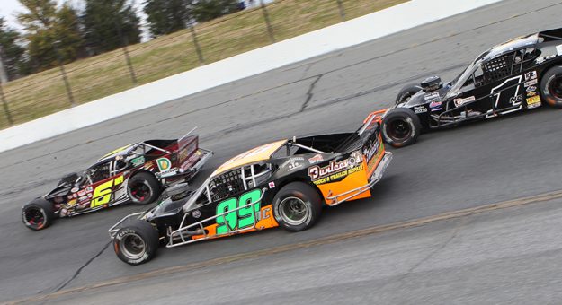 Drivers fight for position during the 2017 edition of the North-South Shootout at Concord Speedway. The event is scheduled for Saturday at Caraway Speedway. (Adam Fenwick Photo)