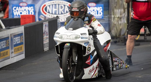 Steve Johnson has turned in an incredible season in the NHRA Pro Stock Motorcycle class. (Dennis Bicksler Photo)