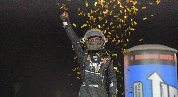 Logan Seavey won the Turkey Night Grand Prix at Ventura Raceway Saturday night. (Tom Macht Photo)