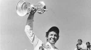 Richard Petty celebrates a victory at Daytona in 1974. (ISC Archives via Getty Images)