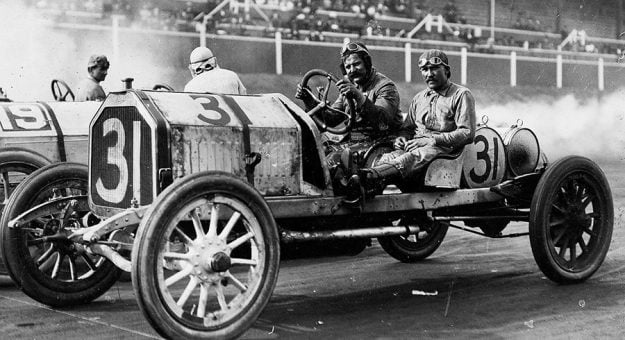 Louis Chevrolet (left) in 1910. (Bob Gates Photo Collection)