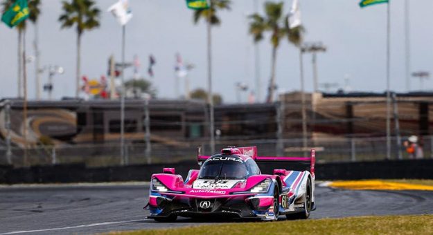 Tom Blomqvist put the No. 60 Meyer Shank Racing with Curb-Agajanian Acura ARX-05 DPi on top of the Roar Before the Rolex 24 speed charts Friday. (ISMA Photo)
