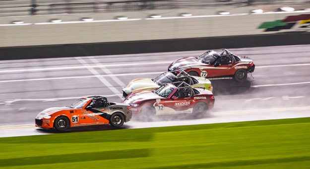 Tyler Gonzalez (51) triumphed in Thursday's Idemitsu Mazda MX-5 Cup opener.