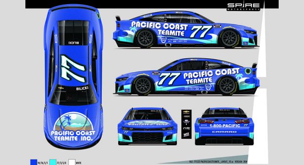 Pacific Coast Termite has joined Spire Motorsports to support driver Josh Bilicki.