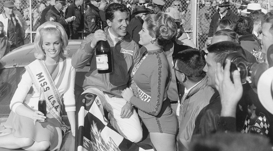 DAYTONA BEACH, FL - FEBRUARY 26, 1967:  Mario Andretti won races around the world, including the 1967 Daytona 500.  Andretti was perhaps the most successful member if the multi-generation racing family he founded.  (Photo by RacingOne/Getty Images)