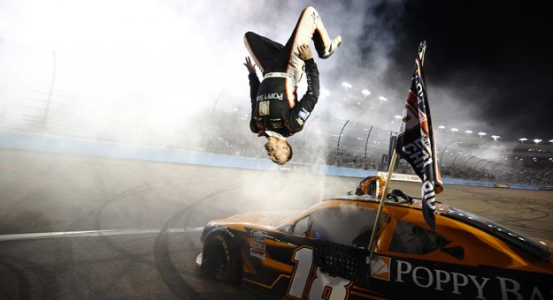 AVONDALE, ARIZONA - NOVEMBER 06: Daniel Hemric, driver of the #18 Poppy Bank Toyota, celebrates after winning the 2021 NASCAR Xfinity Series Championship at Phoenix Raceway on November 06, 2021 in Avondale, Arizona. (Photo by Jared C. Tilton/Getty Images) | Getty Images