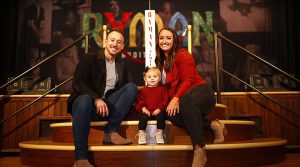 NASHVILLE, TENNESSEE - DECEMBER 01: The 2021 NASCAR Xfinity Series championship driver, Daniel Hemric, his wife, Kenzie and daughter, Rhen Haven pose for photos at the Ryman Auditorium on December 01, 2021 in Nashville, Tennessee. (Photo by Jared C. Tilton/Getty Images) | Getty Images
