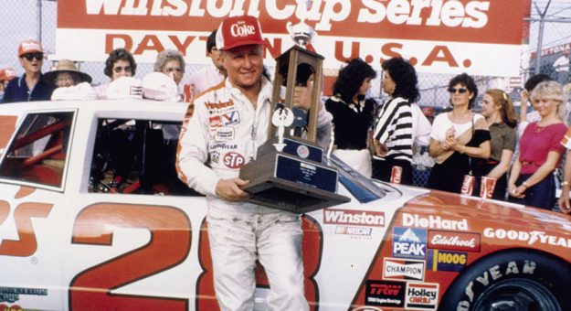 DAYTONA BEACH, FL - FEBRUARY 19, 1984:  Cale Yarborough?s 1984 Daytona 500 win, his second in as many years, came via his aggressive driving style and solid horsepower provided by crew chief/engine builder Waddell Wilson.  (Photo by ISC Archives via Getty Images)