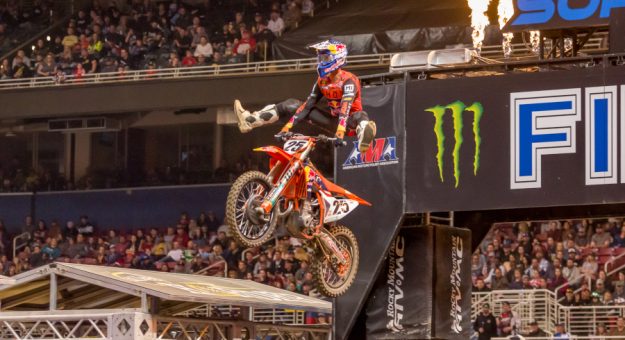 Marvin Musquin takes the 450SX win in St. Louis. (Photo: Darren Rutmanis)