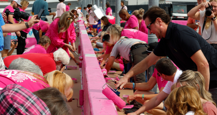 NASCAR Drivers Team with Breast Cancer Survivors At Charlotte