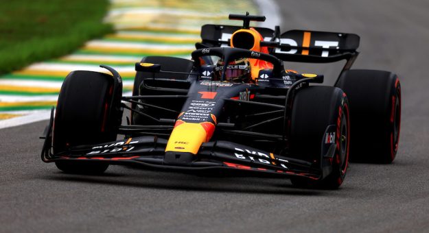 SAO PAULO, BRAZIL - NOVEMBER 03: Max Verstappen of the Netherlands driving the (1) Oracle Red Bull Racing RB19 on track during qualifying ahead of the F1 Grand Prix of Brazil at Autodromo Jose Carlos Pace on November 03, 2023 in Sao Paulo, Brazil. (Photo by Buda Mendes/Getty Images) // Getty Images / Red Bull Content Pool // SI202311031497 // Usage for editorial use only // | Getty Images